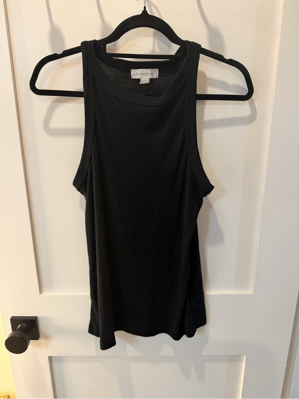 Treasure & Bond Black Ribbed Tank - Sleeveless Women's Top